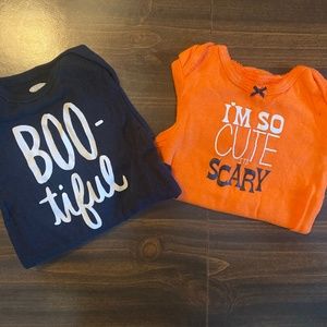 0-3mo (Black) 3mo (Orange) Halloween Onesies